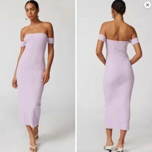 NWT Urban Outfitters Spencer Off The Shoulder Midi Dress Lavender S